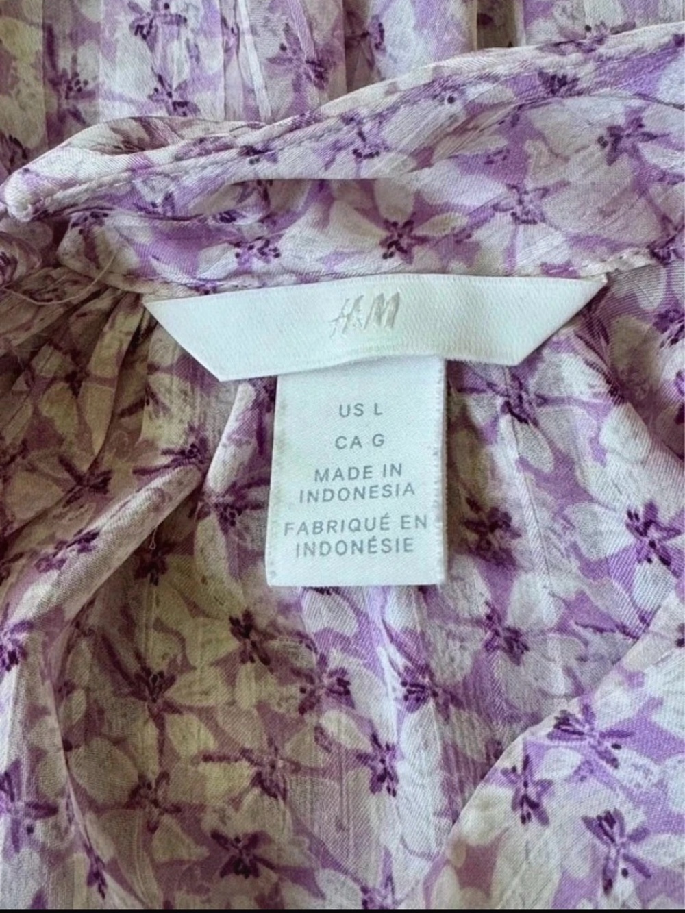 H&M Lavender Floral High-Neck Blouse - Picture 4 of 4